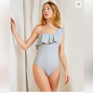 NEW Garnet Hill Soleil Asymmetrical Swimsuit